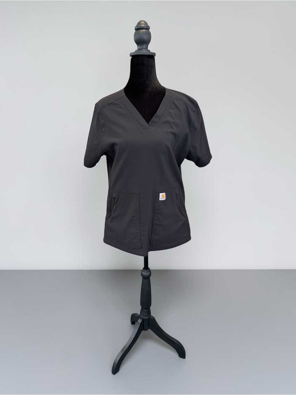 Carhartt Modern Fit Women’s V-Neck Utility Scrub Top Medium Black EUC